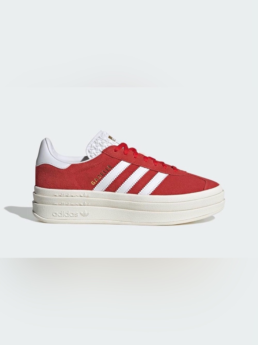 adidas Originals Gazelle Bold Platform Sneakers Red Cloud White Women's Size 8